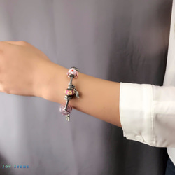 Diffuser Bracelet Paris Style Liuli Art Glass Beads - Pink 3枚目の画像