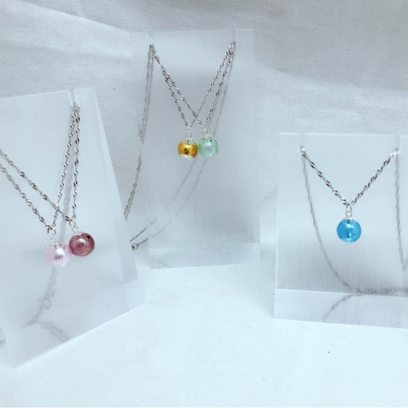 Silver Foil Diffuser Candy Necklace 925 Silver 1枚目の画像