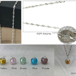 Silver Foil Diffuser Candy Necklace 925 Silver 7枚目の画像