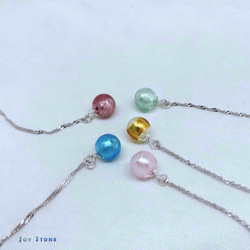 Pink Foil Glass Petite Bonbon Diffuser Necklace Chain Option 3枚目の画像