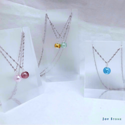 Pink Foil Glass Petite Bonbon Diffuser Necklace Chain Option 6枚目の画像