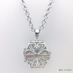 Diffuser Art Glass Locket Necklace Openwork Treasure Chest 5枚目の画像