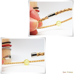 Braid Leather Art Glass Bead Diffuser Bracelets - Gift Box 7枚目の画像