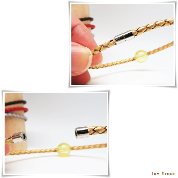 Braid Leather Art Glass Bead Diffuser Bracelets - Gift Box 7枚目の画像