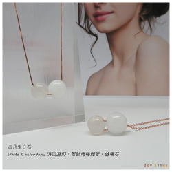 Chalcedony April Birthstone Diffuser Necklace S925 3枚目の画像