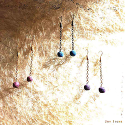 Dangle Diffuser Earrings with Purple Aroma Rock Lava Beads 8枚目の画像