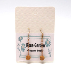 Dangle Diffuser Earrings Yellow Aroma Rock Lava Beads 2枚目の画像