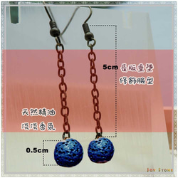 Diffuser Earrings Indigo Blue Lava Beads Dangle Hook 4枚目の画像