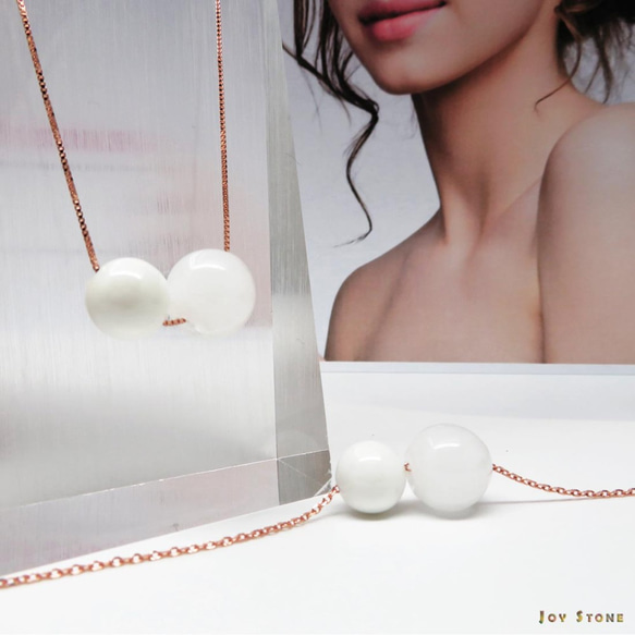 手工項鍊六月誕生石硨磲貝925純銀玫瑰金寶石香氛琉璃珠 免費禮物包裝 第2張的照片