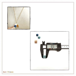 Blue Sand Stone Cross Diffuser 3 Cubes Lava Beaded Necklace 6枚目の画像