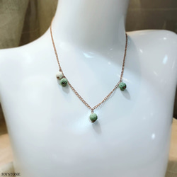 Quadruple-Bead Lava Necklace Titanium Steel Rose Gold 3枚目の画像