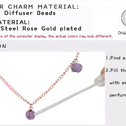 Purple Quadruple-Bead Lava Necklace Titanium Steel Rose Gold 4枚目の画像