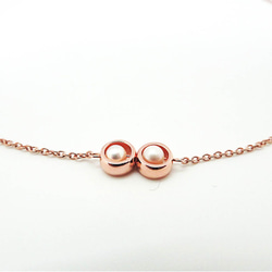 Bubbly Necklace Double Pearl Silver Circle Silver Rose Gold 5枚目の画像