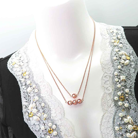 Bubbly Necklace One Pearl Silver Circle Silver Rose Gold 9枚目の画像