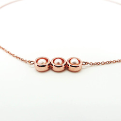 Bubbly Necklace Triple Pearl Silver Circle Silver Rose Gold 3枚目の画像