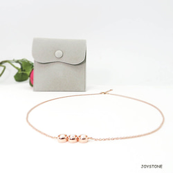 Bubbly Necklace Triple Pearl Silver Circle Silver Rose Gold 4枚目の画像