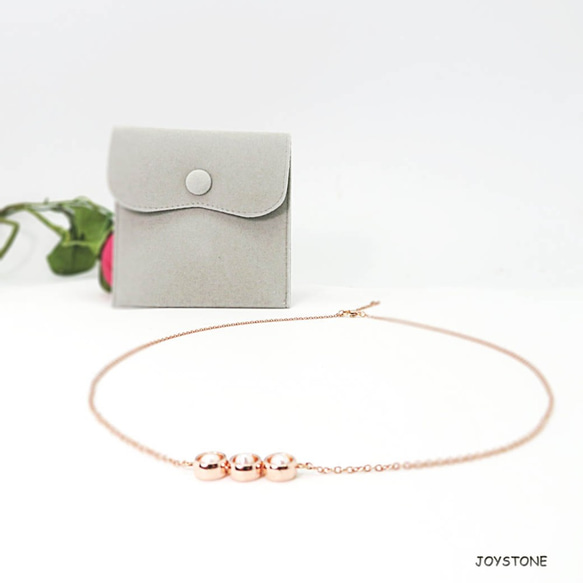 Bubbly Necklace Triple Pearl Silver Circle Silver Rose Gold 4枚目の画像