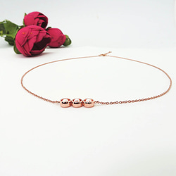 Bubbly Necklace Triple Pearl Silver Circle Silver Rose Gold 5枚目の画像