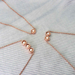 Bubbly圈圈項鍊-3顆款 珍珠墜飾x925銀玫瑰金 姐妹鍊 婚禮小物 第7張的照片