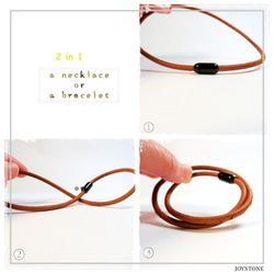 Personalized Genuine Leather Necklace Double Wrap Bracelet 10枚目の画像