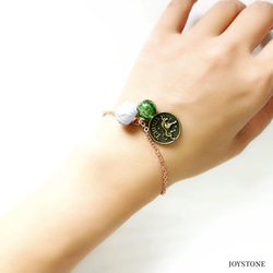 Rose Zodiac Art Glass Diffuser Bracelet Titanium Rose Gold 3枚目の画像