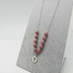 Cross Diffuser Necklace Aroma Rock Beads Titanium Steel 5枚目の画像