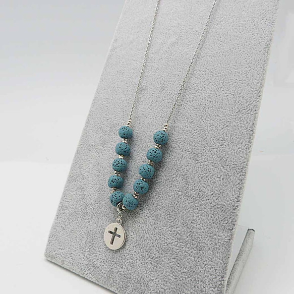 Cross Diffuser Necklace Aroma Rock Beads Titanium Steel 7枚目の画像