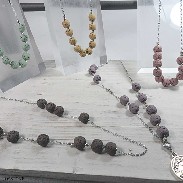 Zodiac Diffuser Necklace Aroma Rock Beads Titanium Steel 9枚目の画像