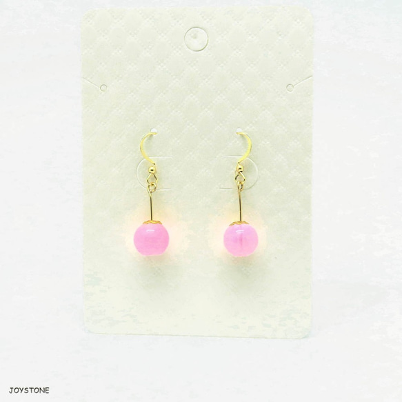 Short Dangle Gold plated Silver Diffuser Candy Earrings 7枚目の画像