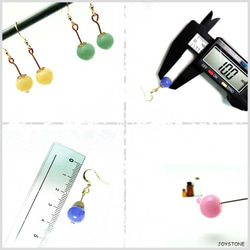 Short Dangle Gold plated Silver Diffuser Candy Earrings 9枚目の画像