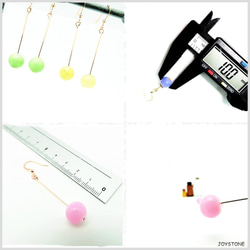 Long Dangle Rose Gold plated Silver Diffuser Candy Earrings 9枚目の画像