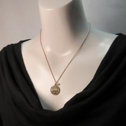 Zodiac Couple Necklace Obsidian Pearl Rose Gold Titanium 6枚目の画像