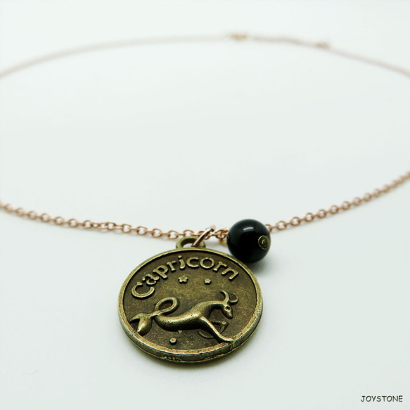 Obsidian Zodiac Necklace Zodiac Option Rose Gold Titanium 5枚目の画像