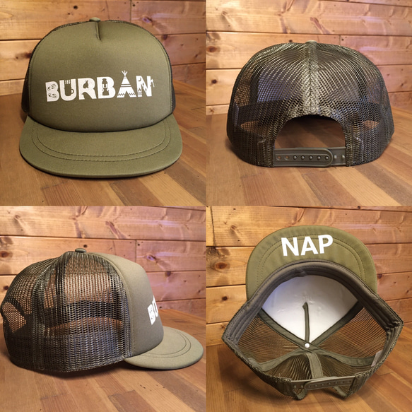 ツバが短いキャップ【short visor mesh cap（khaki）】 3枚目の画像