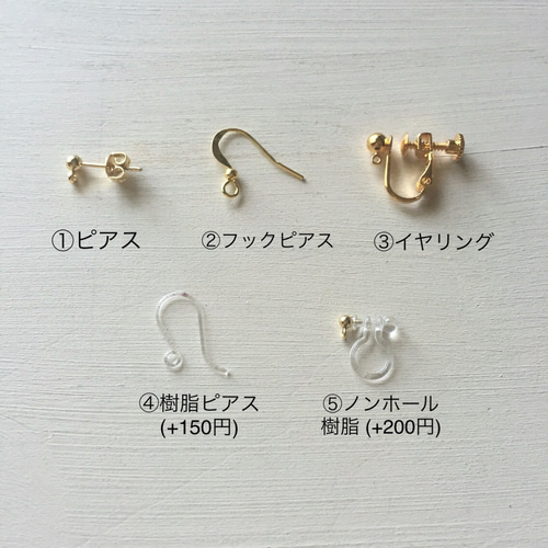 小さいビーズのフープピアス イヤリング変更可 ピアス（フック