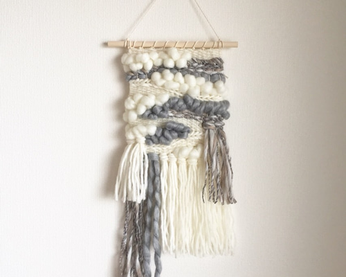 再販☆モコモコ ウィービング タペストリー 壁飾り モノトーン