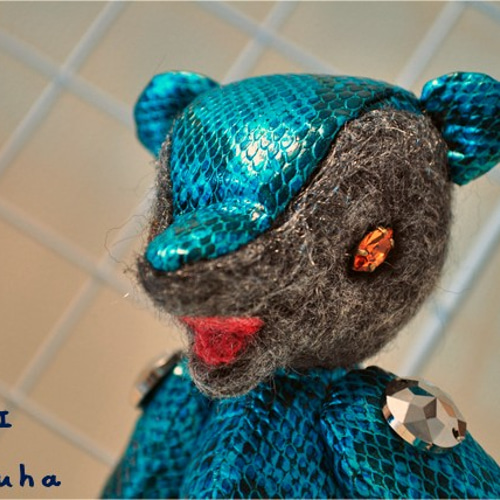 展示のみ☆もふわベア 羊毛フェルト テディベア 羊毛フェルト】3分間くまさん耐久♪おすわりベア【作品紹介】/needle