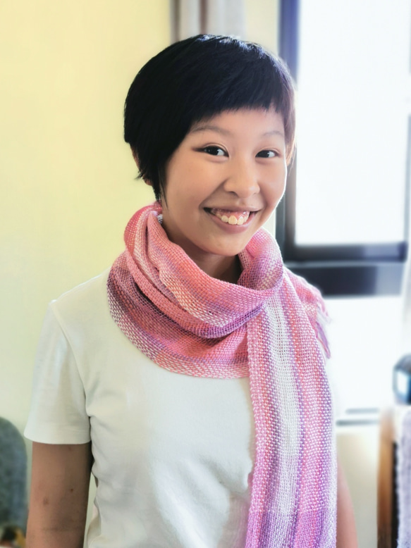 Handwoven Pima Cotton Scarf 手織皮馬棉圍巾 第5張的照片