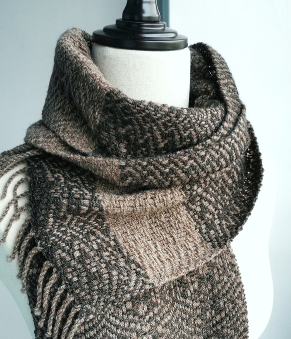 手織りYAK＆メリノウールスカーフII手織りYAK＆メリノウールスカーフII 5枚目の画像