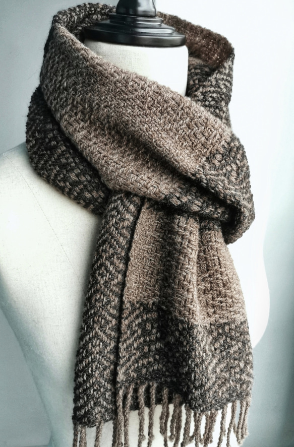手織りYAK＆メリノウールスカーフII手織りYAK＆メリノウールスカーフII 7枚目の画像