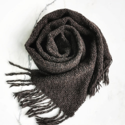手織りのオーガニックウールとアルパカスカーフ 5枚目の画像