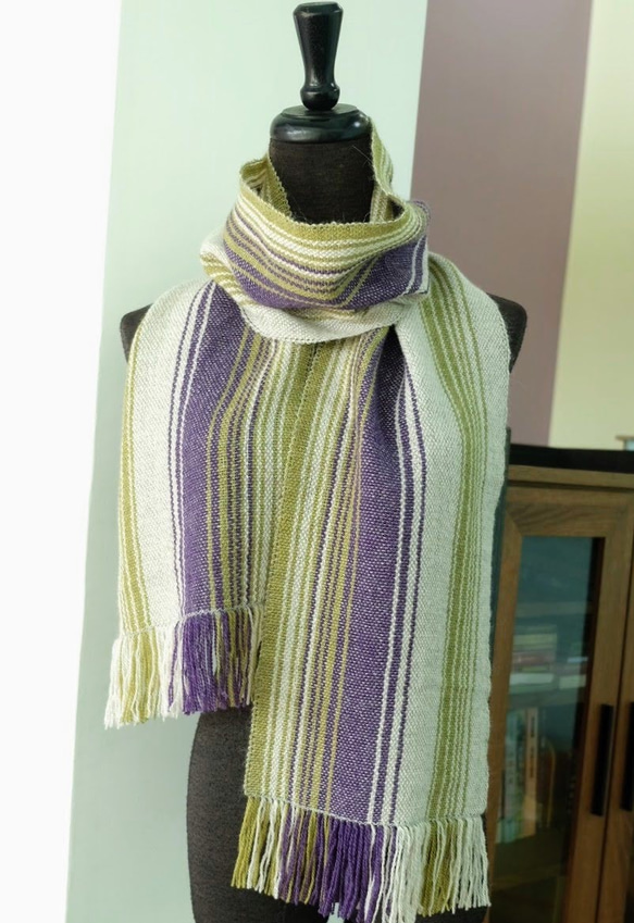 Handwoven Silk Alpaca Scarf 第3張的照片