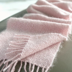 Handwoven Mohair Scarf - Pink 第6張的照片