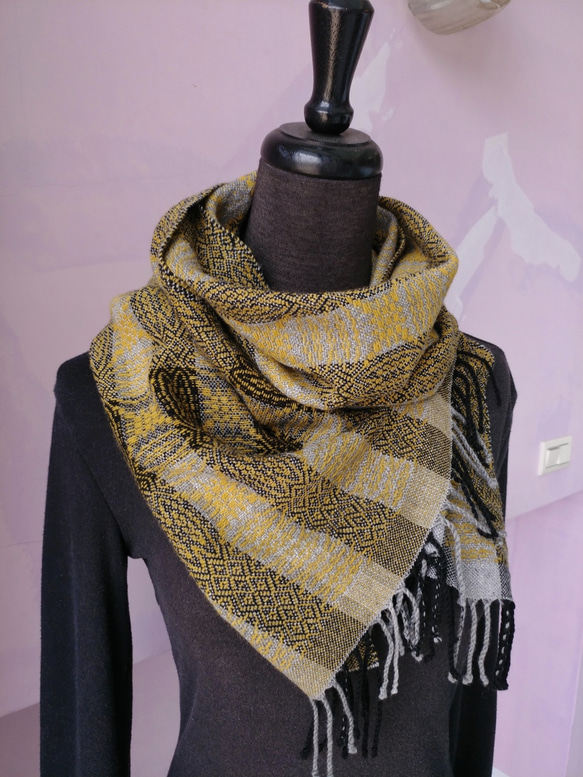 Handwoven Shawl - Silky Cashmere/Merino Wool/Mink 第1張的照片