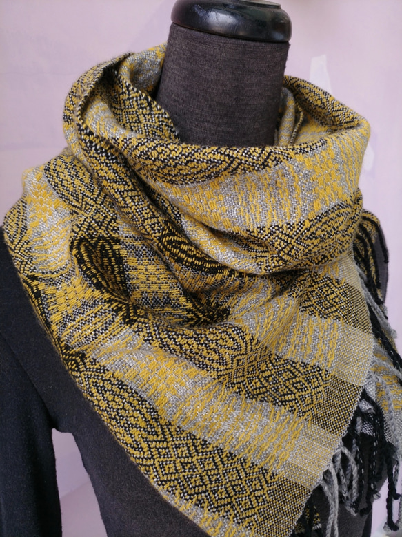 Handwoven Shawl - Silky Cashmere/Merino Wool/Mink 第6張的照片