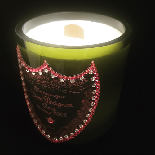 シャンパンキャンドル(ドンペリ ヴィンテージ ロゼ)スワロフスキー施工