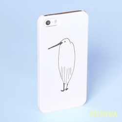 ＊サギなヤツ＊ スマホケース 白 機種選べます サギ さぎ 鷺 トリ 鳥 イラスト シンプル 可愛い iPhone An 1枚目の画像