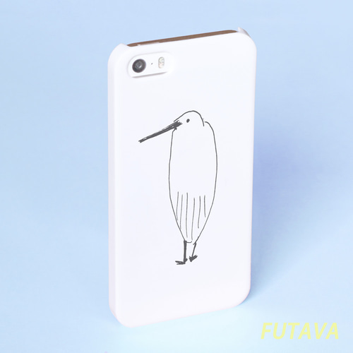 サギなヤツ＊ スマホケース 白 機種選べます サギ さぎ 鷺 トリ 鳥