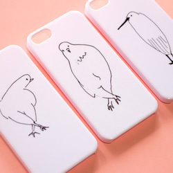 ＊足バッテン貴婦人＊スマホケース 白 機種選べます トリ 鳥 ハト 鳩 インコ イラスト シンプル 可愛い iPhone 2枚目の画像