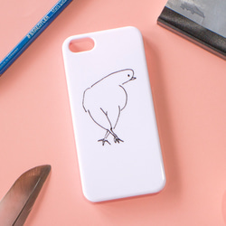 ＊足バッテン貴婦人＊スマホケース 白 機種選べます トリ 鳥 ハト 鳩 インコ イラスト シンプル 可愛い iPhone 3枚目の画像
